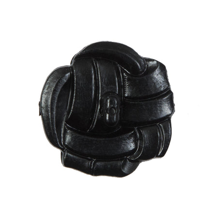 Black Knotted Plastic Button - 40L/25.5mm