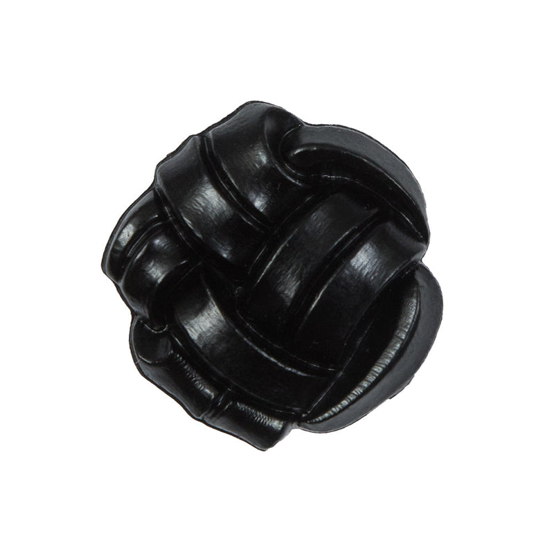 Black Knotted Plastic Button - 40L/25.5mm