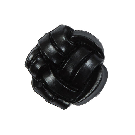 Black Knotted Plastic Button - 40L/25.5mm