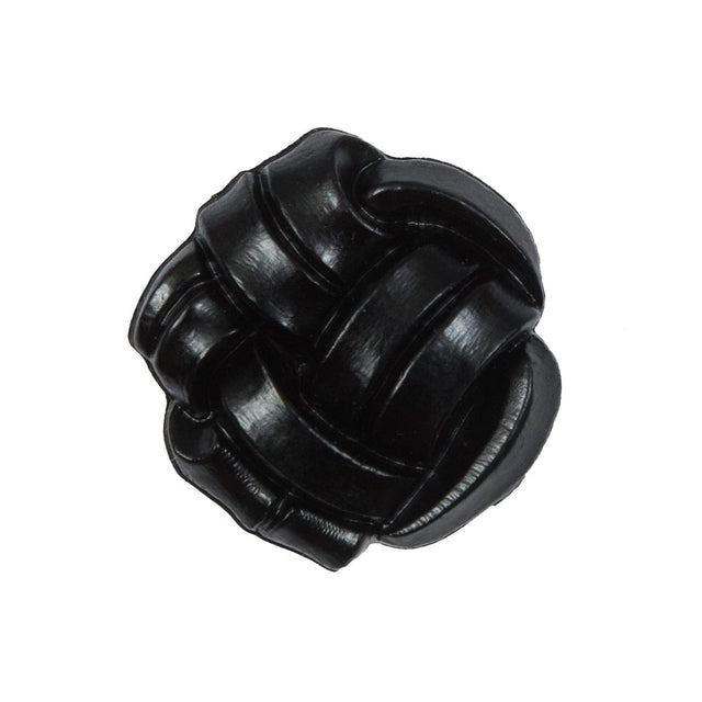 Black Knotted Plastic Button - 40L/25.5mm