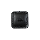 Black Square Topstitched Shank Back Button - 33L/21mm