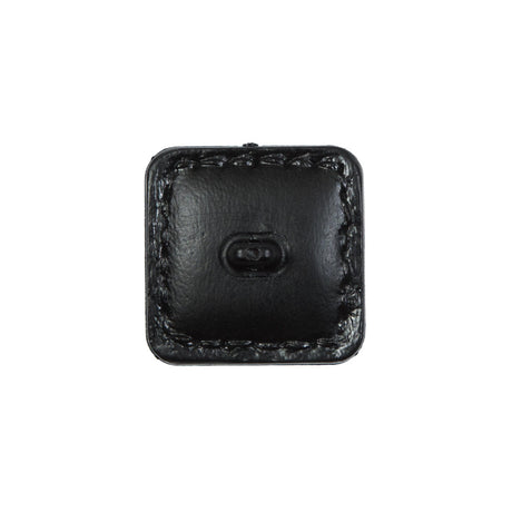 Black Square Topstitched Shank Back Button - 33L/21mm