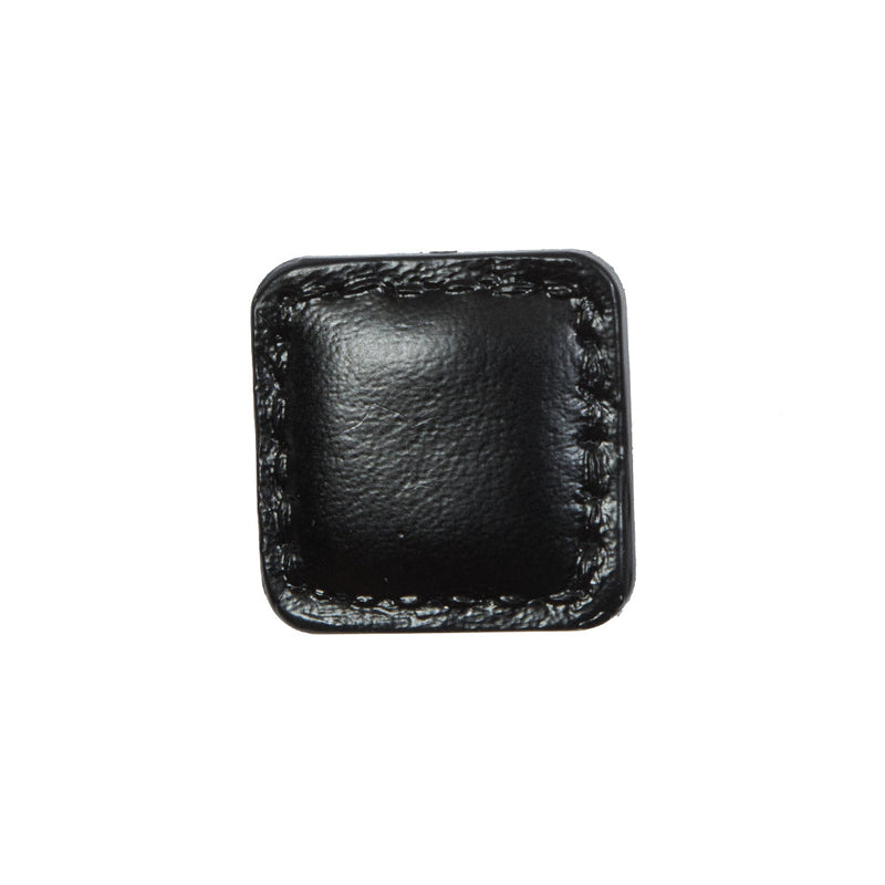 Black Square Topstitched Shank Back Button - 33L/21mm