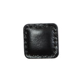 Black Square Topstitched Shank Back Button - 33L/21mm