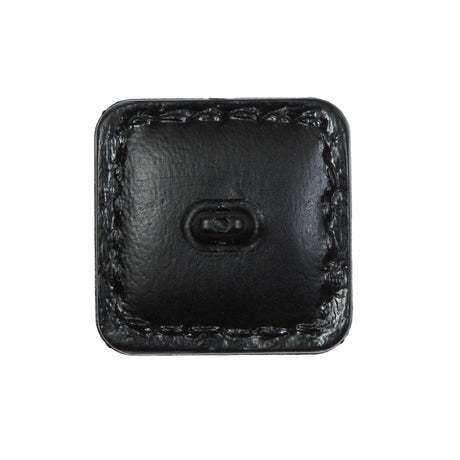 Black Square Topstitched Shank Back Button - 36L/23mm