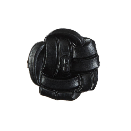 Black Knotted Plastic Button - 36L/23mm