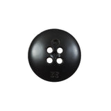 Italian Black Domed 4-Hole Button - 32L/20mm