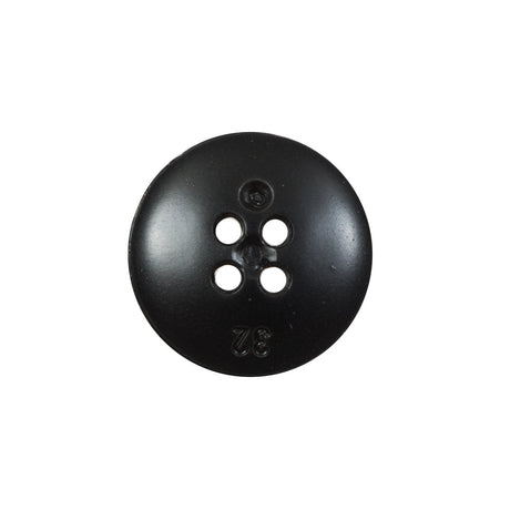 Italian Black Domed 4-Hole Button - 32L/20mm