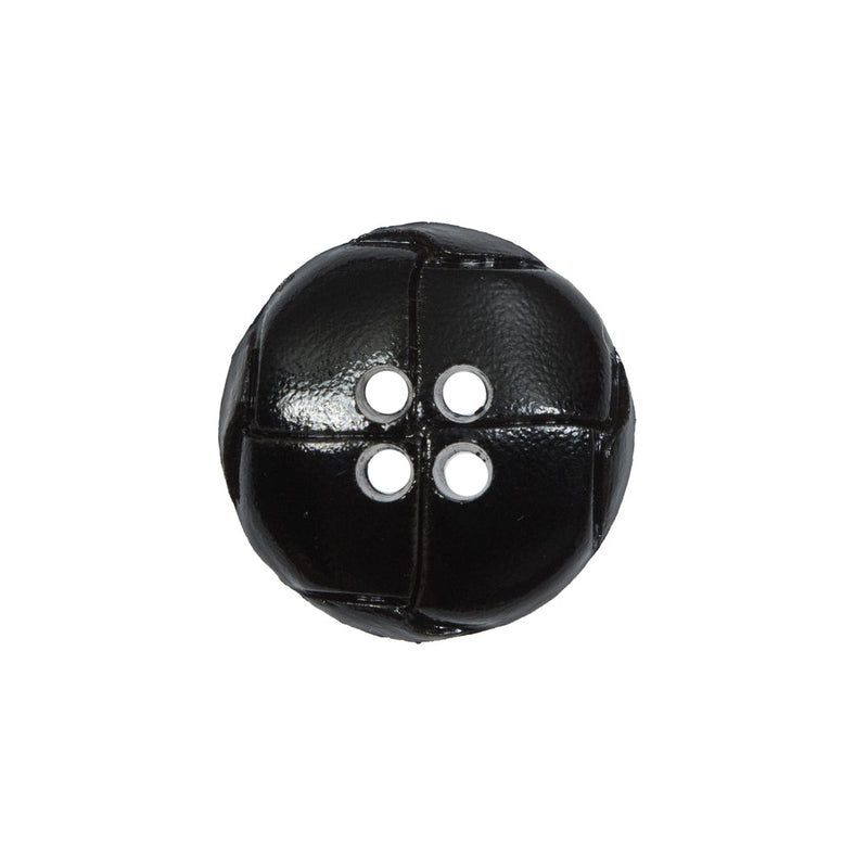 Italian Black Domed 4-Hole Button - 32L/20mm