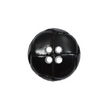 Italian Black Domed 4-Hole Button - 32L/20mm