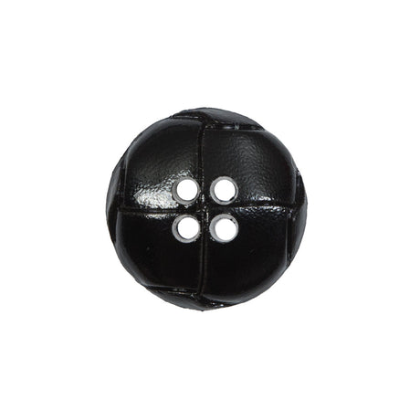 Italian Black Domed 4-Hole Button - 32L/20mm