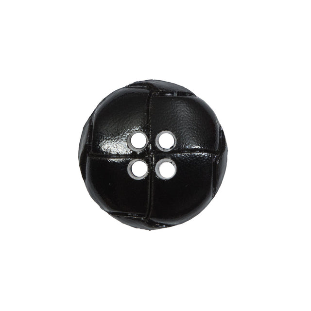 Italian Black Domed 4-Hole Button - 32L/20mm