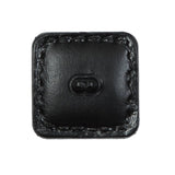 Black Square Topstitched Shank Back Button - 48L/30.5mm