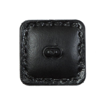 Black Square Topstitched Shank Back Button - 48L/30.5mm