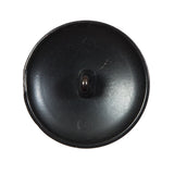 Italian Black Ribbed Metal Shank Back Button - 44L/28mm