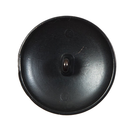 Italian Black Ribbed Metal Shank Back Button - 44L/28mm