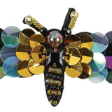 Italian Dragonfly Brooch with Sequins- 2.75" x 1.5"