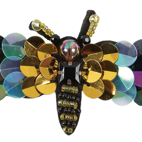 Italian Dragonfly Brooch with Sequins- 2.75" x 1.5"