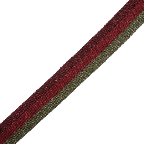 Red/Green/Gold Lurex Knit Trim - 1.25"