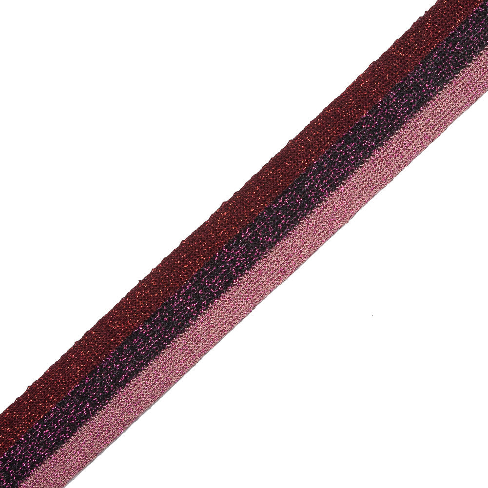 Red/Purple/Pink Lurex Knit Trim - 1.25"