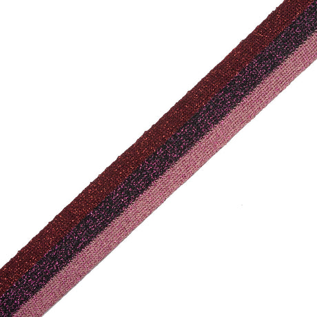 Red/Purple/Pink Lurex Knit Trim - 1.25"