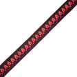 Embroidered Black/Orange Neon Trim - 1.5"