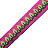 Embroidered Pink/Green Neon Trim - 1.5"