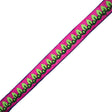 Embroidered Pink/Green Neon Trim - 1.5"