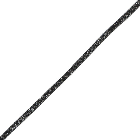 Black and Silver Metallic Braid - 0.25"