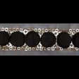 Italian 3D Black Organza Trimming with Gold Metal Sequins - 3"