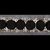Italian 3D Black Organza Trimming with Gold Metal Sequins - 3"