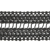 Italian Black Braided Faux Leather Trim - 1.5"