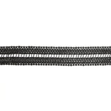 Italian Black Braided Faux Leather Trim - 1.5"