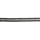 Italian Black Braided Faux Leather Trim - 1"