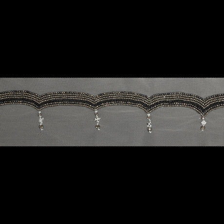 Italian Cloud Dancer Beaded and Scalloped Trim - 3.5"