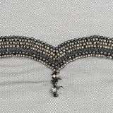 Italian Gray Beaded Scalloped Trim - 3.5"