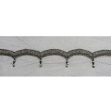 Italian Gray Beaded Scalloped Trim - 3.5"