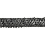 Italian Black Braided Faux Leather Trim - 0.625"