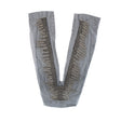 Italian Gunmetal Beaded Neckline Applique on Black Mesh - 13" x 1.5"