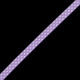 Orchid Grosgrain Ribbon with White Polka Dots - 0.375"