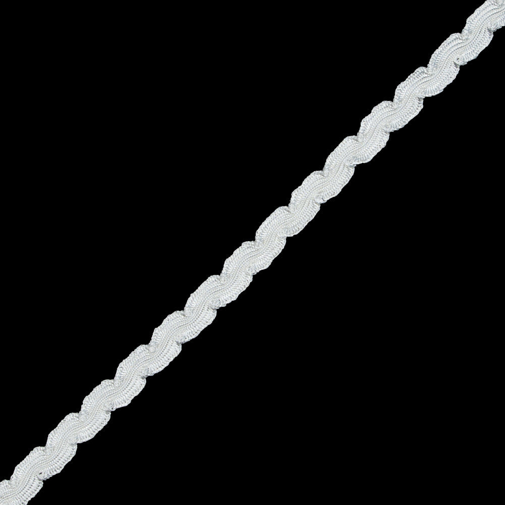 Bright White and Winter White Feather Edge Flat Braid - 0.375"