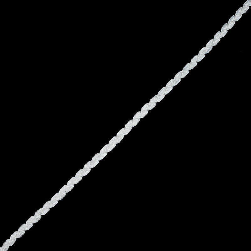 Bright White and Winter White Feather Edge Flat Braid - 0.375"