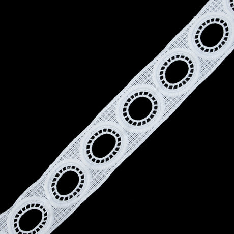 White Geometric Venise Lace - 2"
