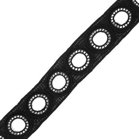 Black Geometric Venise Lace - 2"