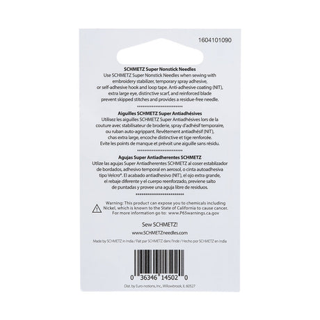 Schmetz Super Nonstick Machine Needles - 80/12 - 5 ct