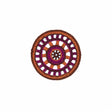 Orange and Magenta Wheel Sew-on Applique - 2.75"