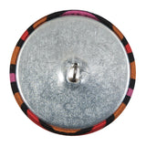 Black, Orange and Pink Striped Fabric Covered Button - 60L/38mm