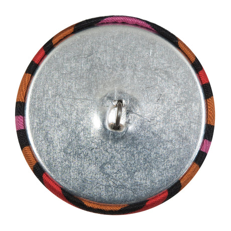 Black, Orange and Pink Striped Fabric Covered Button - 60L/38mm