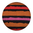 Black, Orange and Pink Striped Fabric Covered Button - 60L/38mm