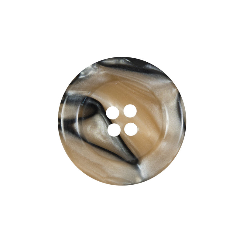 Beige and Black Plastic 4-Hole Button - 36L/23mm